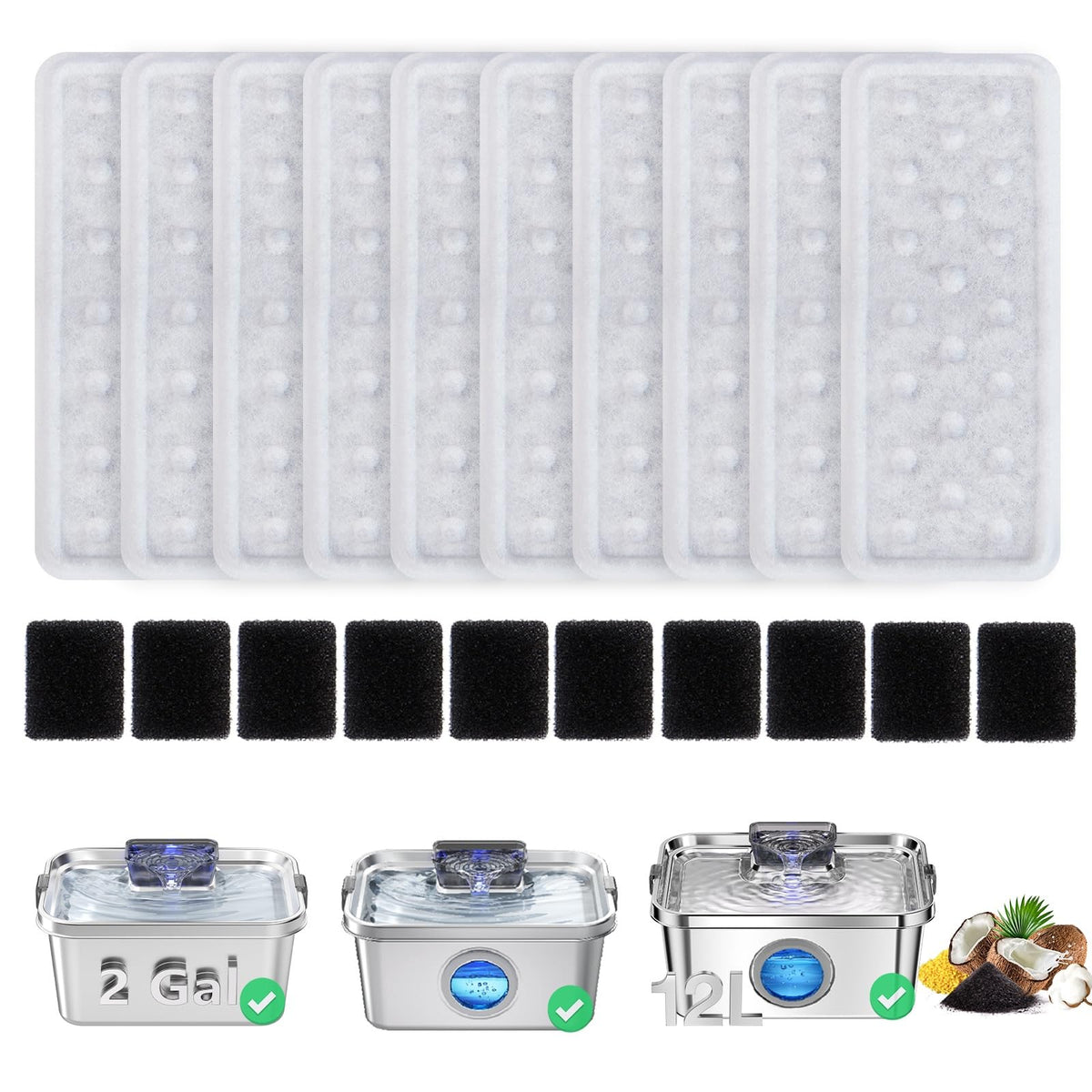 PETHIND emballage avant du pack de 10 filtres montrant contenu et gain de temps