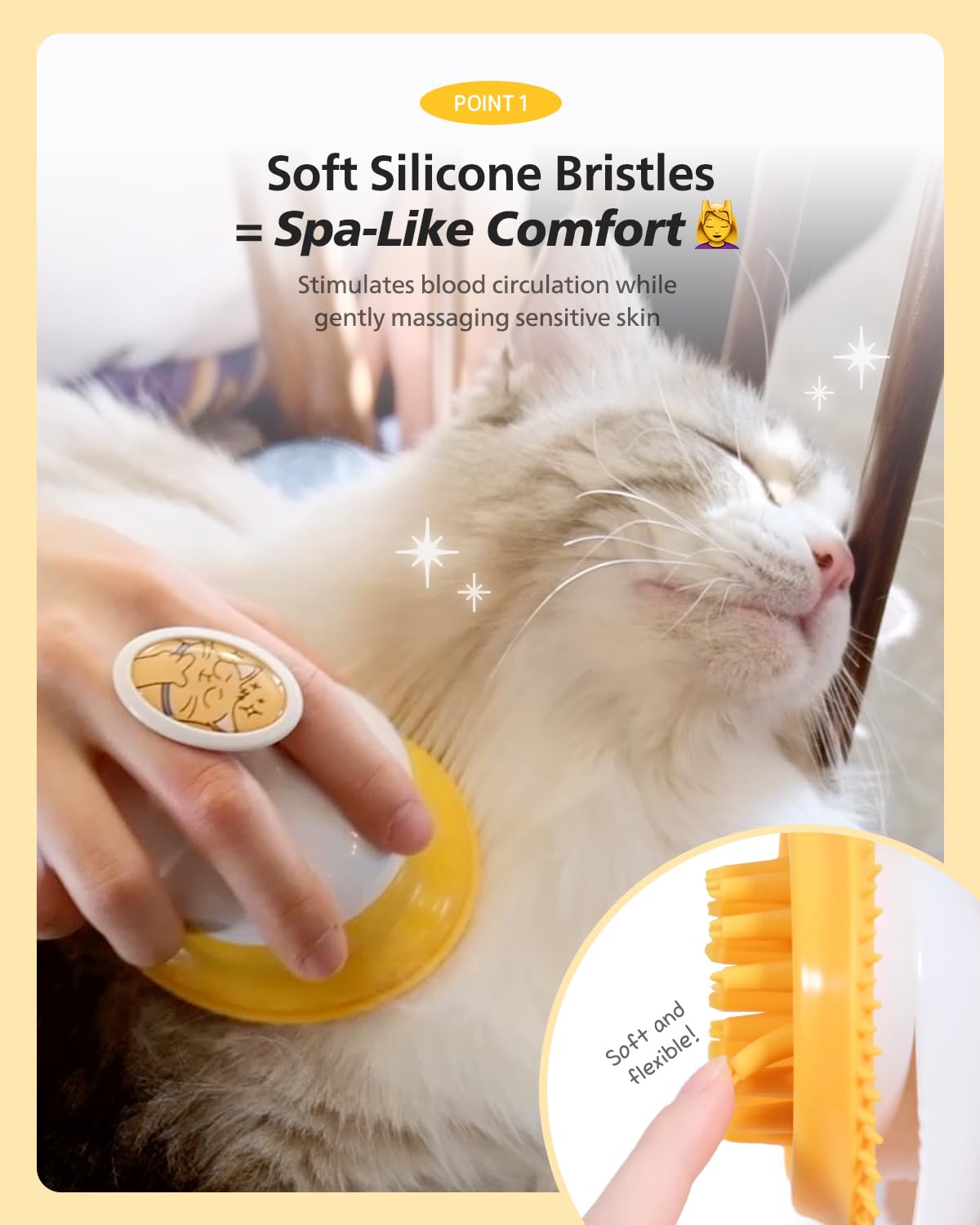 PETHROOM brosse rincée sous l’eau pour un nettoyage rapide et hygiénique
