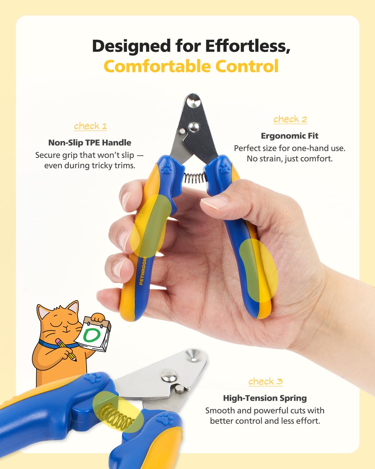 PETHROOM coupe-ongles utilisé sur chat réduisant stress