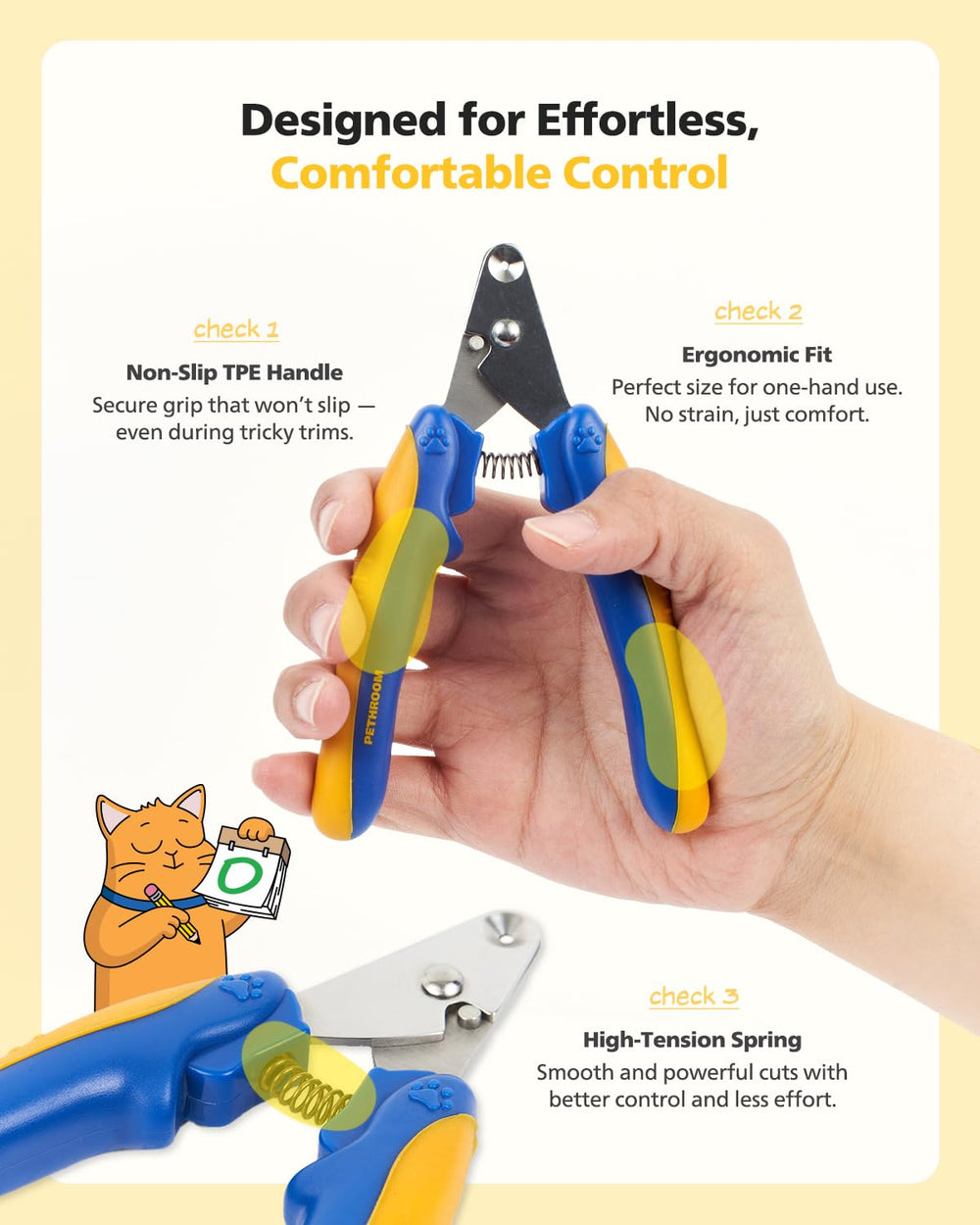 PETHROOM coupe-ongles utilisé sur chat réduisant stress