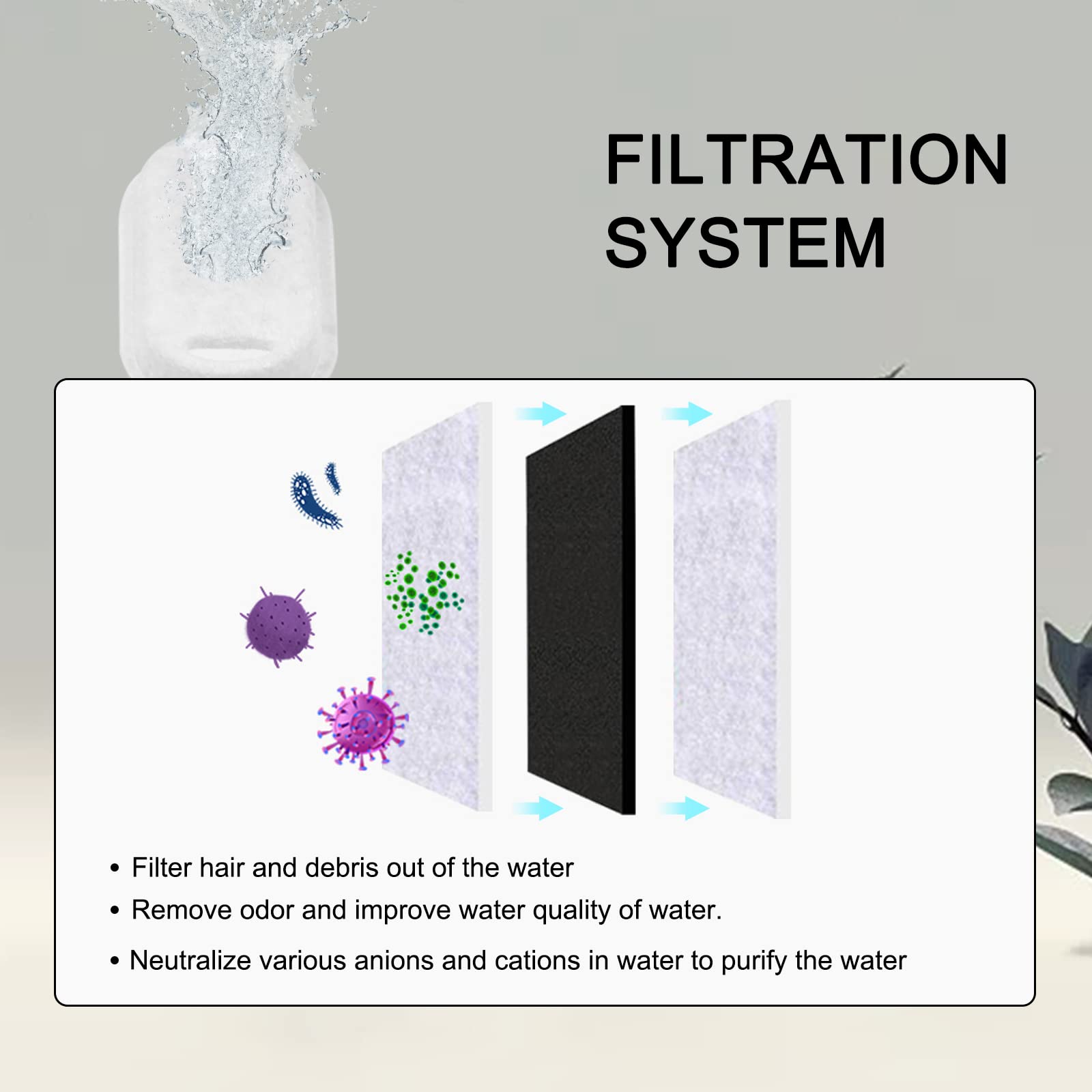 Petilog filtre installé dans une fontaine en acier inoxydable montrant eau plus claire