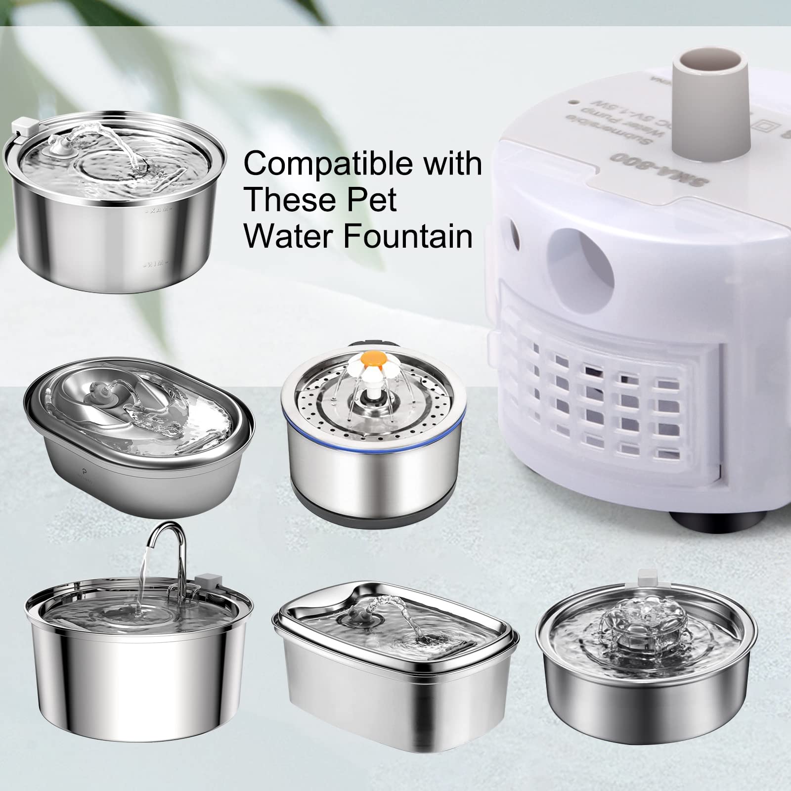 Petilog pompe connecteur et cordon DC5V illustrant la faible consommation énergétique