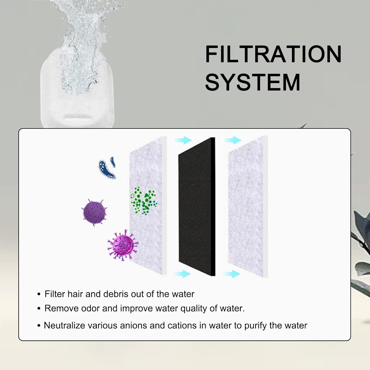 Petilog fontaine en usage domestique avec chat buvant, entretien simplifié