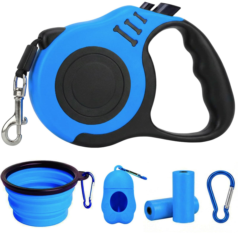 PETIMP laisse rétractable face avant montrant boîtier et clip, confort instantané