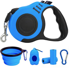 PETIMP laisse rétractable face avant montrant boîtier et clip, confort instantané