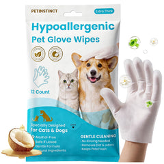 Petinstinct emballage avant montrant paquet de 12 gants pour nettoyage rapide