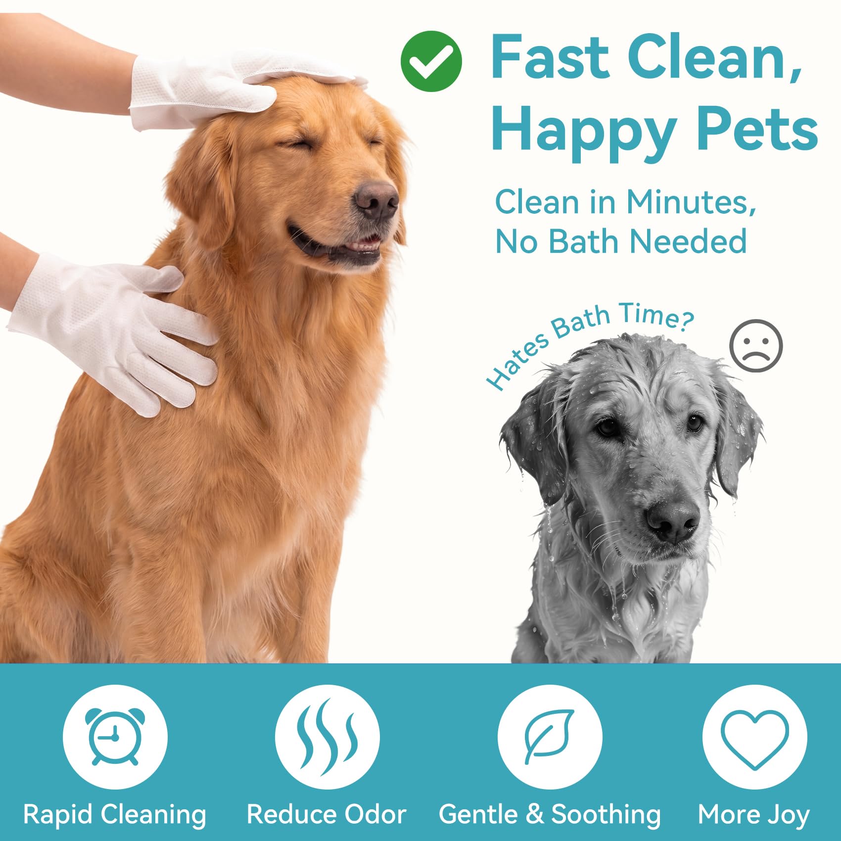 Petinstinct gant employé sur un chat pour soin doux et apaisant