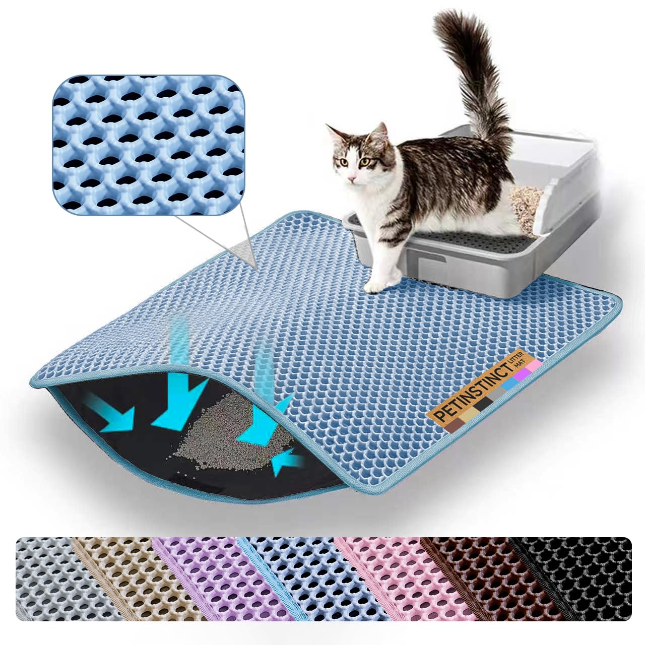 Petinstinct tapis avant vue face protège sol sans poussière