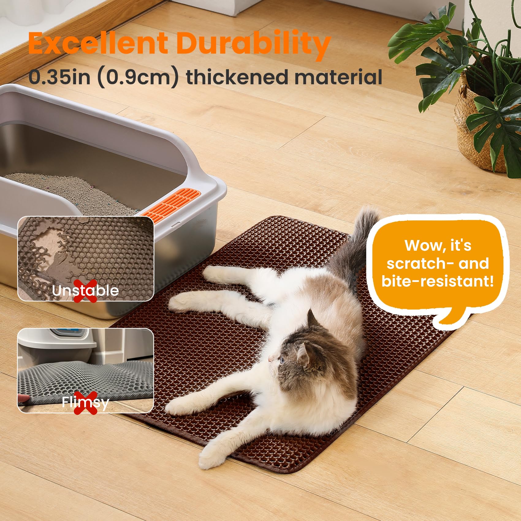 Petinstinct chat utilisant le tapis pour garder les pattes propres