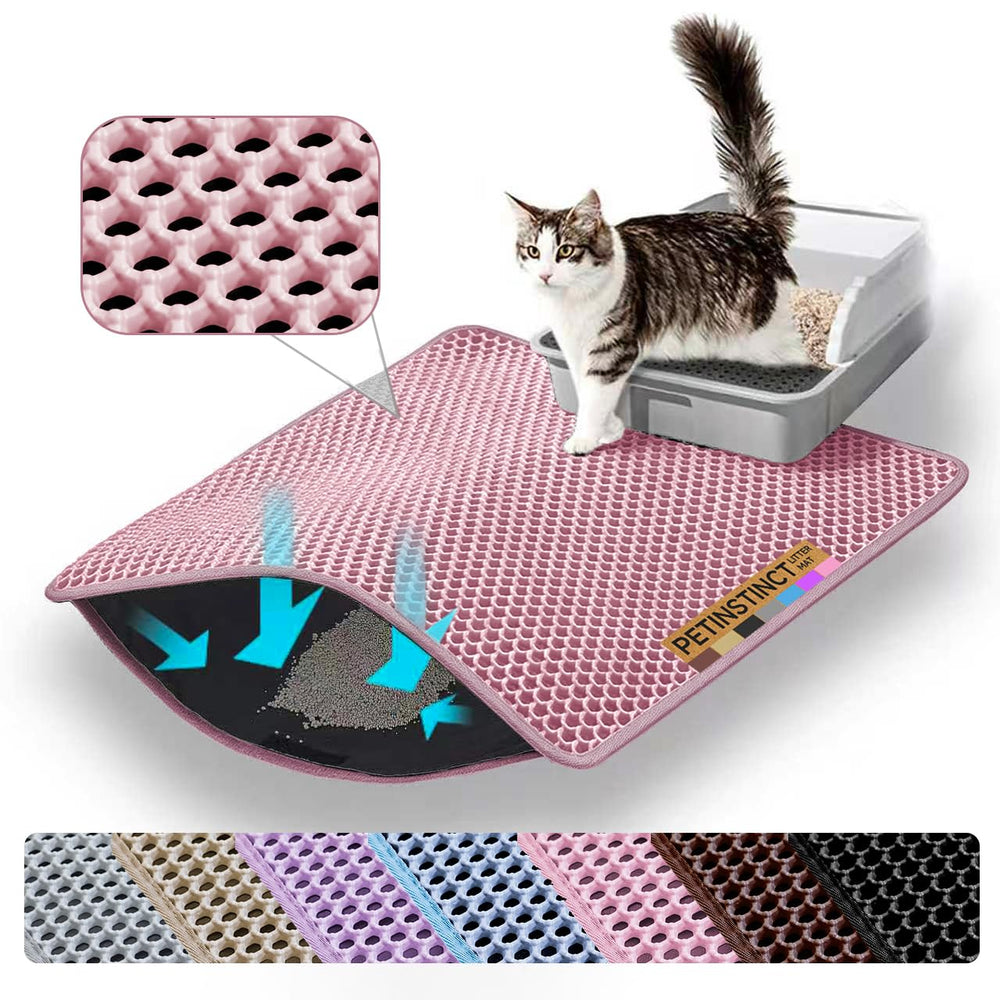 Petinstinct tapis devant bac qui réduit la dispersion et facilite le nettoyage