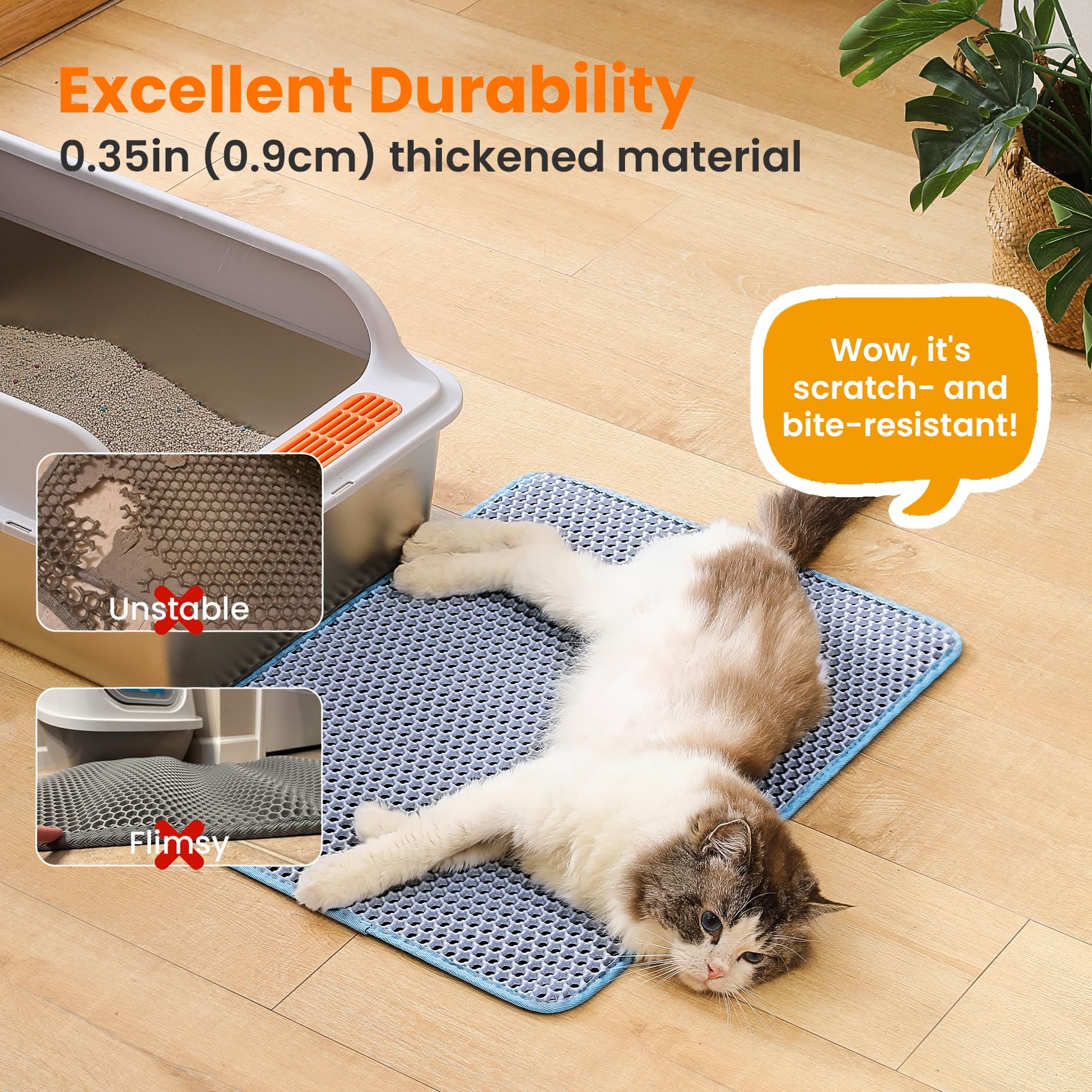 Petinstinct tapis rincé sous l'eau, nettoyage facile et rapide