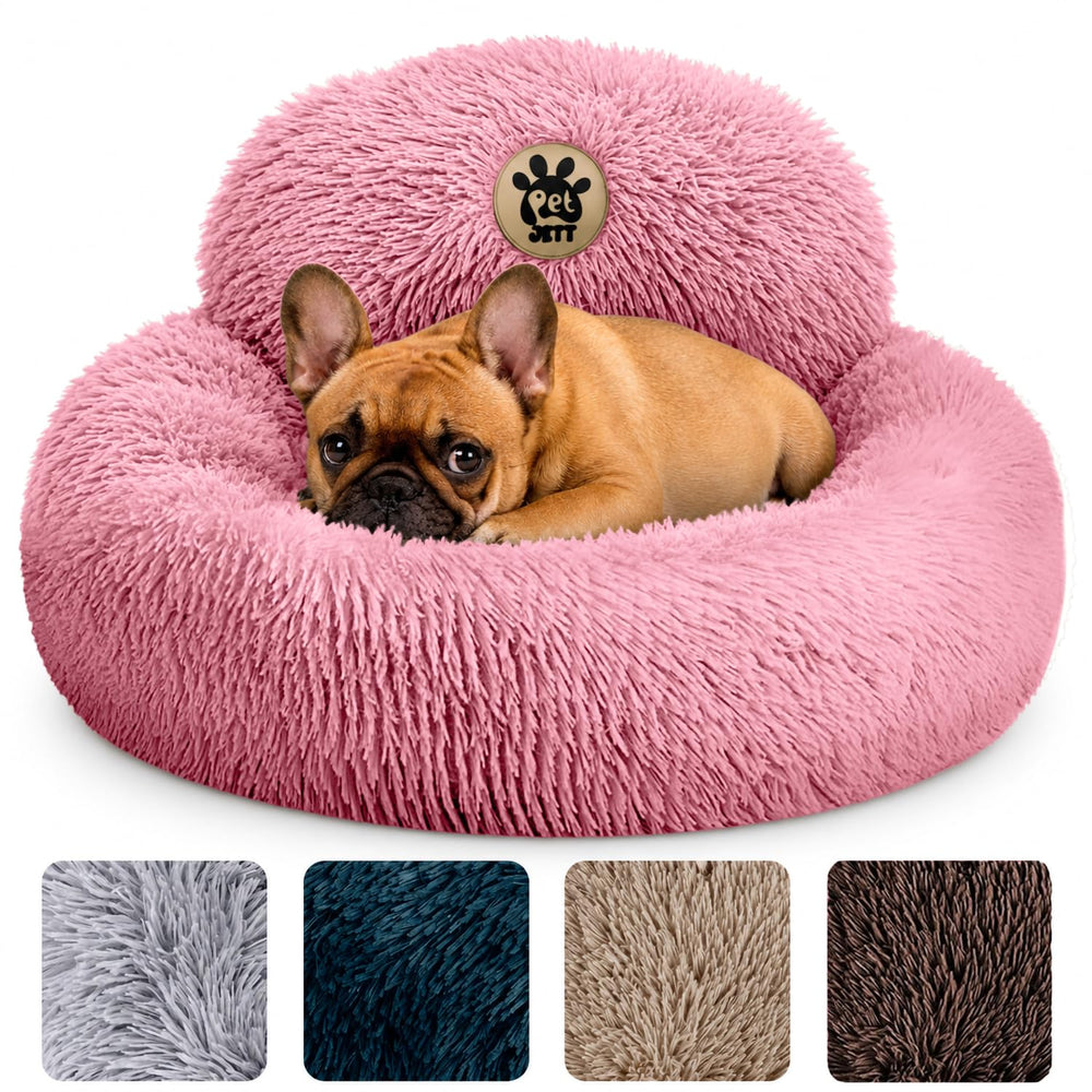 PetJett lit donut avant rose montrant confort moelleux