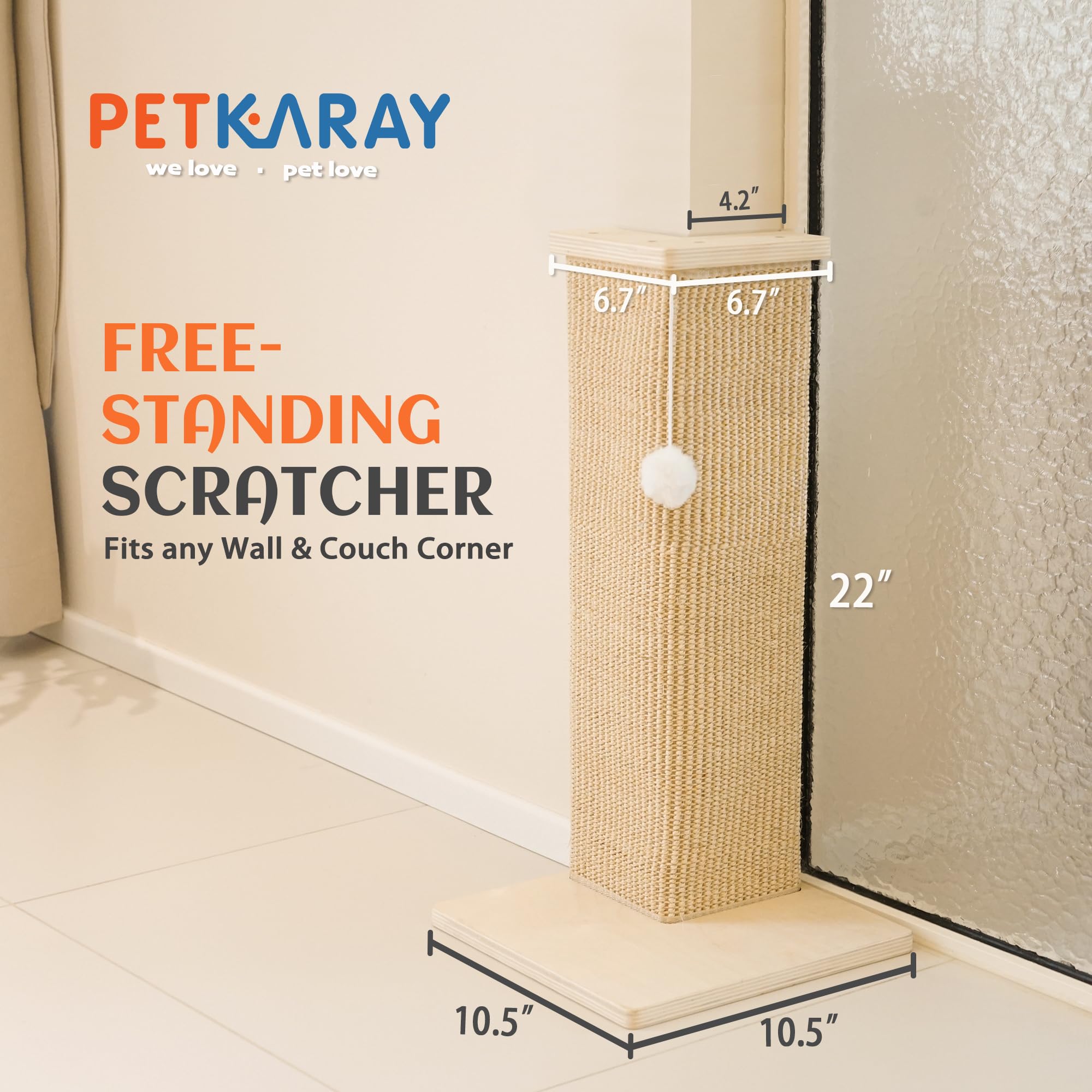 PETKARAY gros plan sisal naturel attirant et durable pour griffes