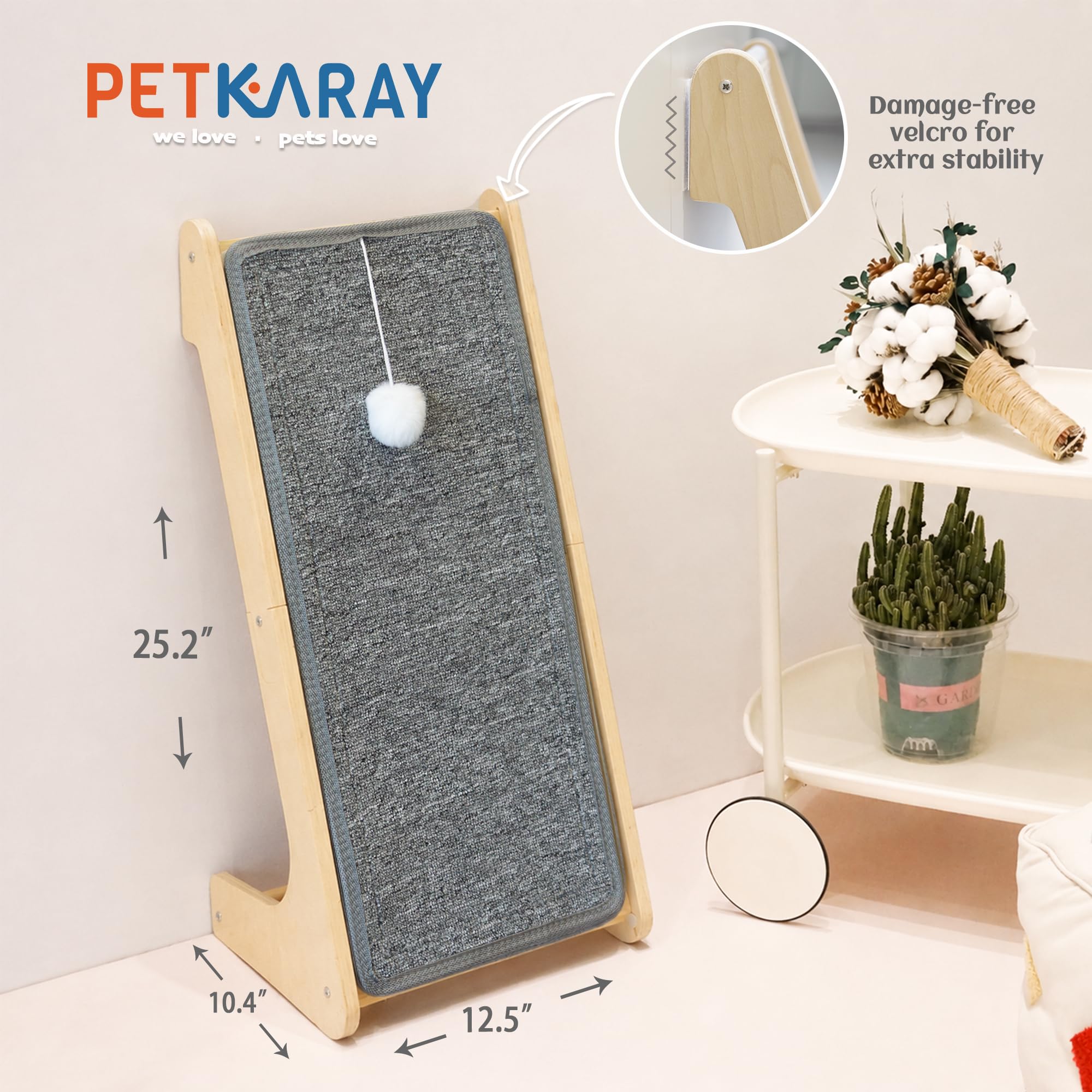 PETKARAY gros plan carpet doux, texture résistante pour griffes