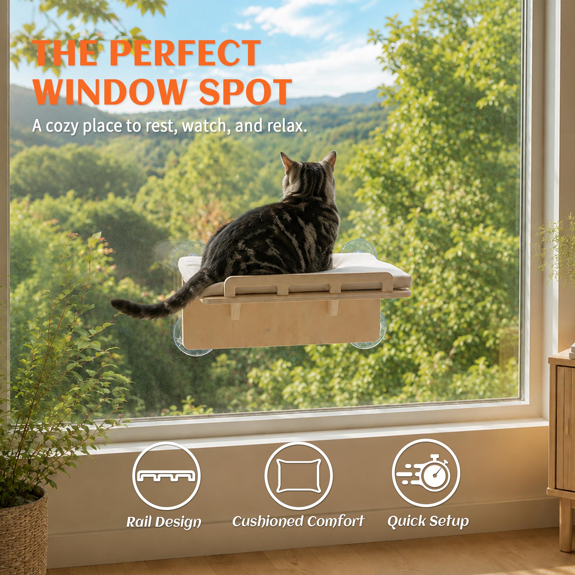 PETKARAY gros plan du rebord avant offrant appui confortable au chat