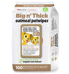 Petkin emballage avant montrant 100 lingettes, pratique et hermétique