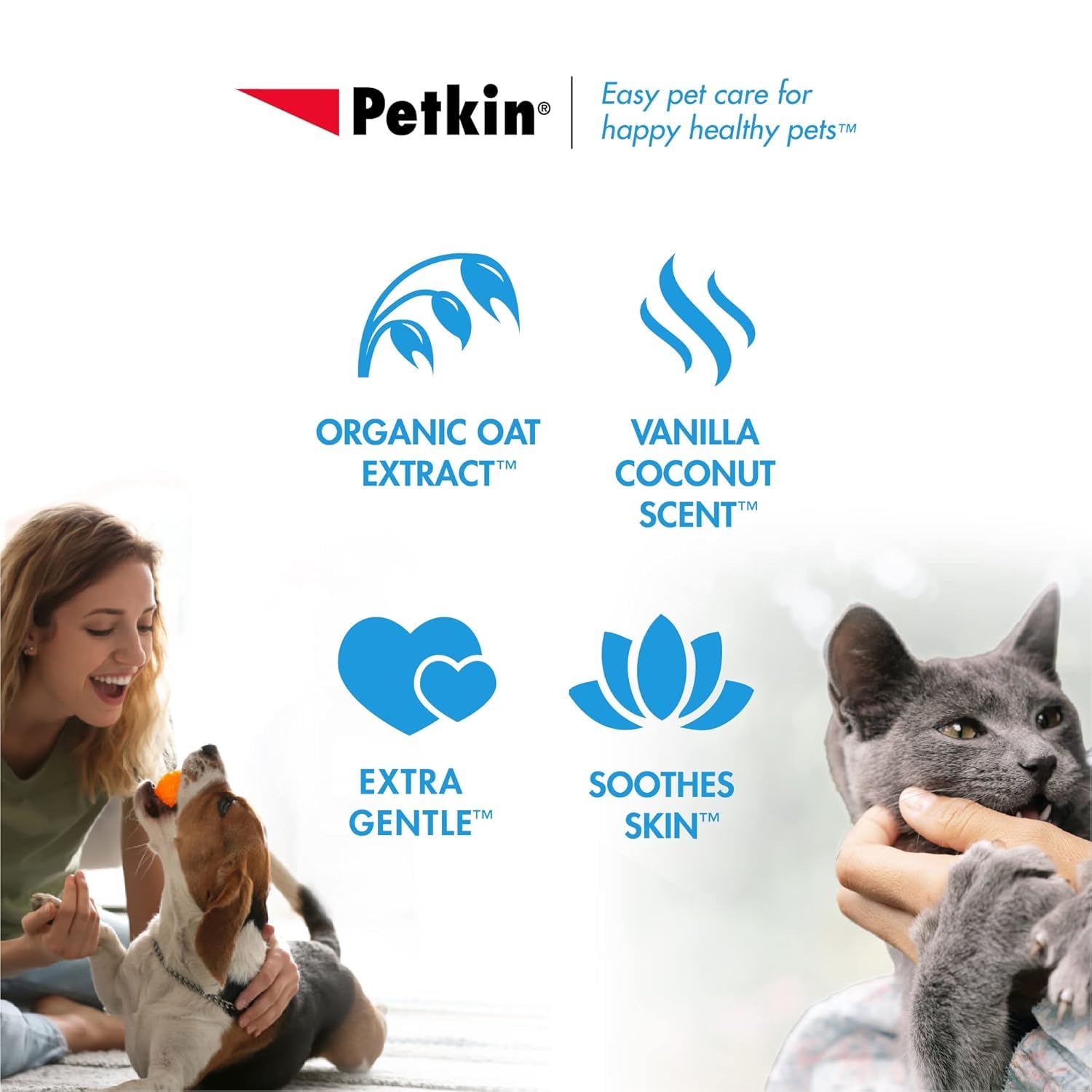 Petkin nettoyage du visage de chat doux et apaisant sans irritation