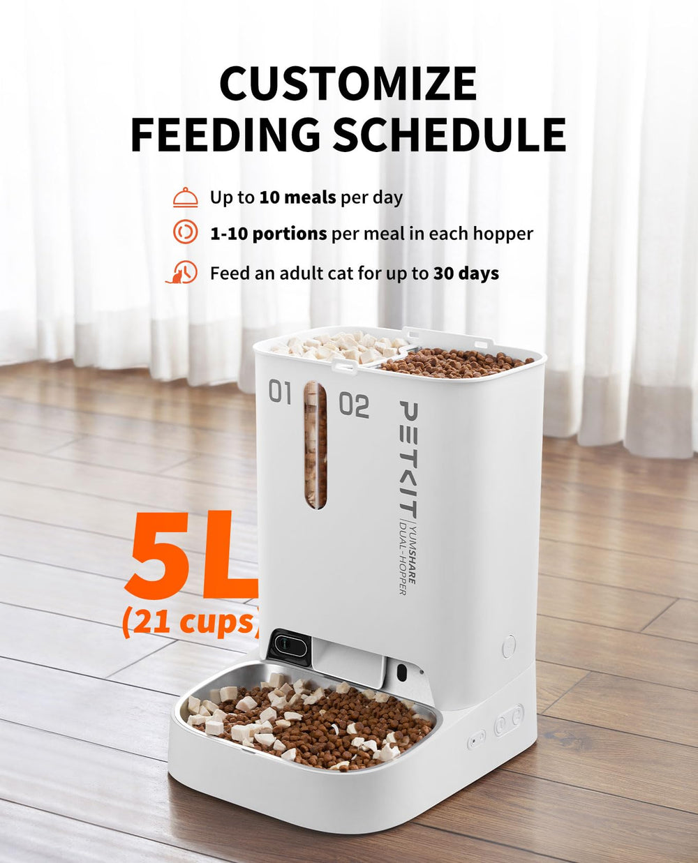 PETKIT comparaison taille montrant proportion et intégration domestique