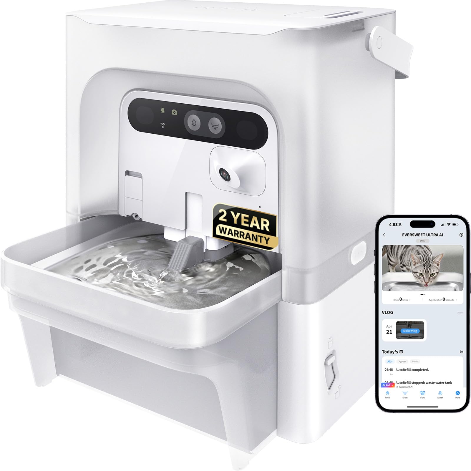 PETKIT face avant montrant design compact et accès simple pour remplissage