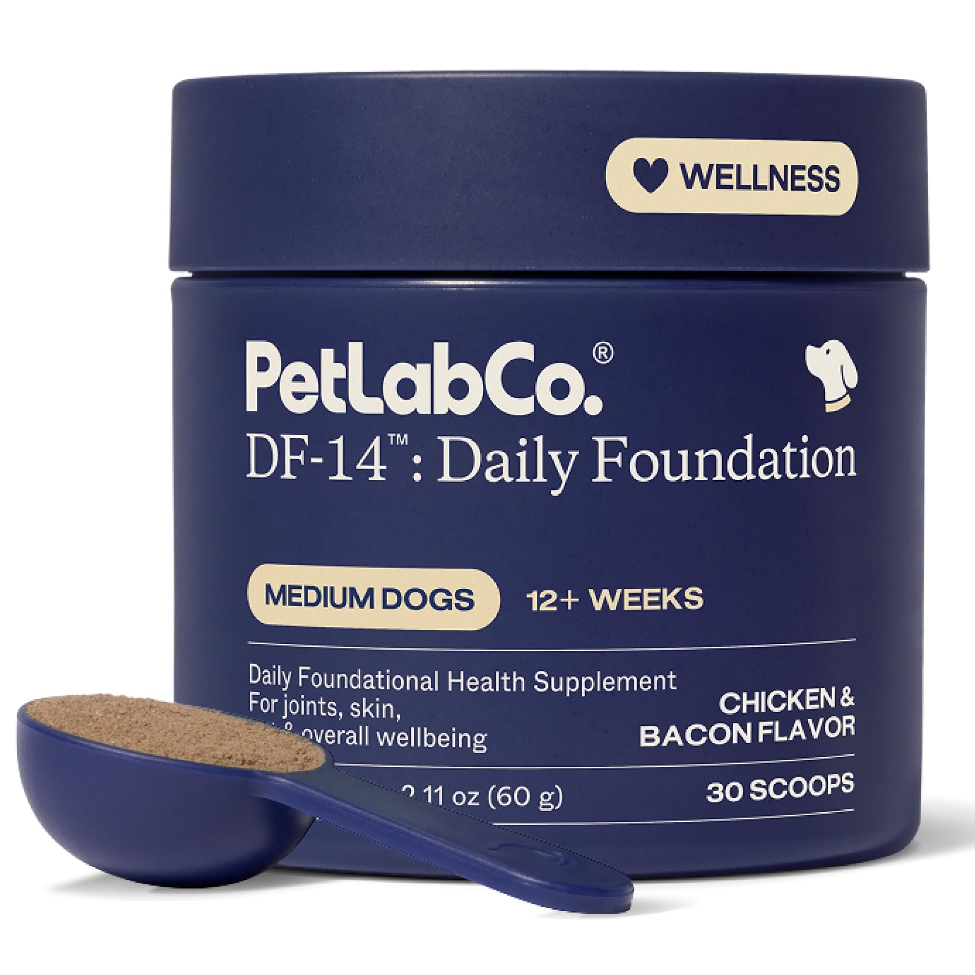 PetLab Co. DF-14 face du packaging montrant le format pratique pour une administration quotidienne