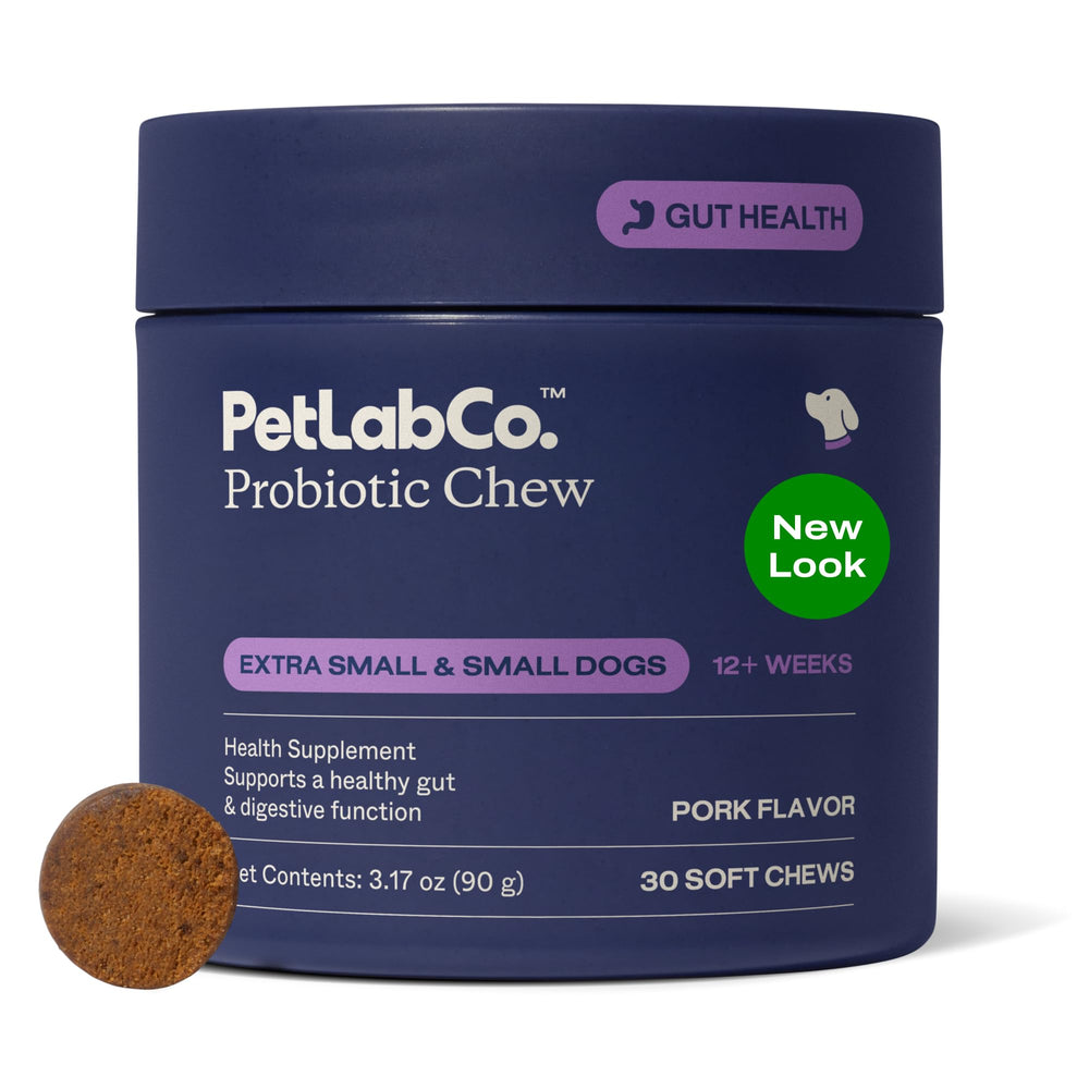 PetLab Co. vue avant du paquet montrant l'étiquette et l'avantage digestif