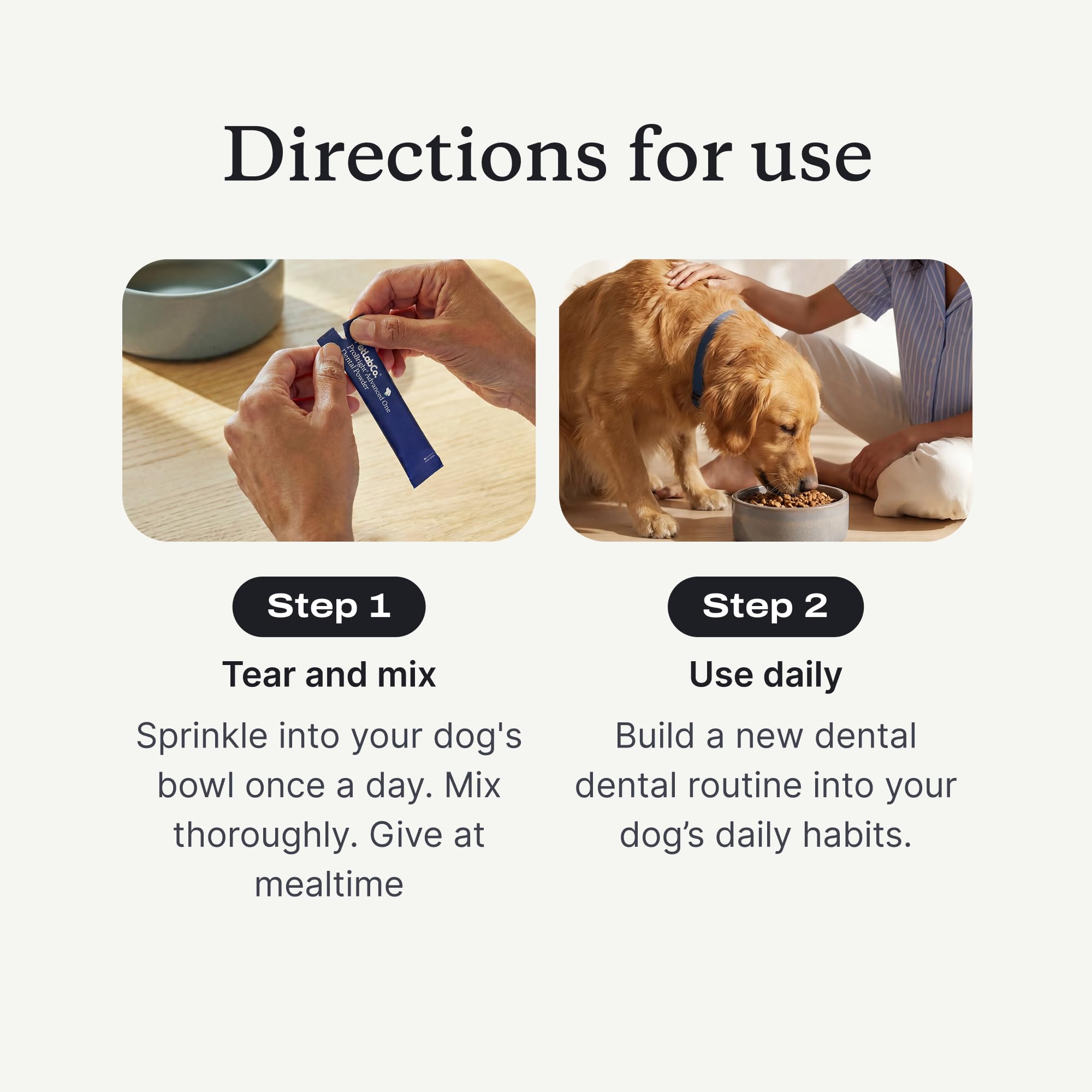 PetLab Co usage voyage ProBright Large sachets pratiques pour déplacements