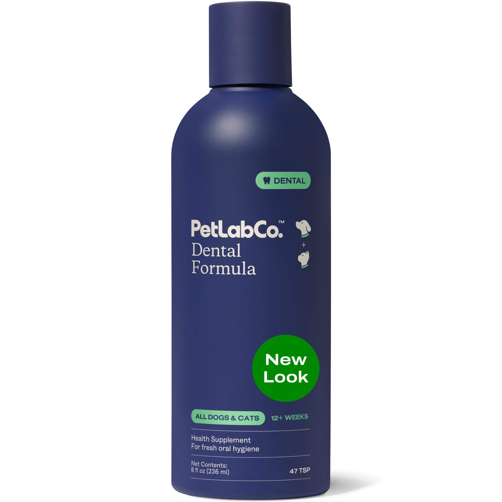 PetLab Co. flacon 8 fl oz montrant le produit et l'emballage, praticité