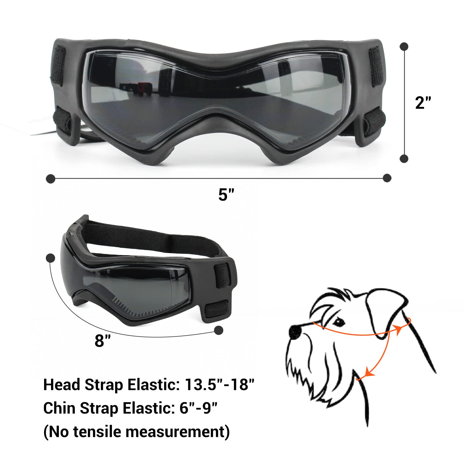 PETLESO chien porte lunettes en voiture pour sécurité oculaire
