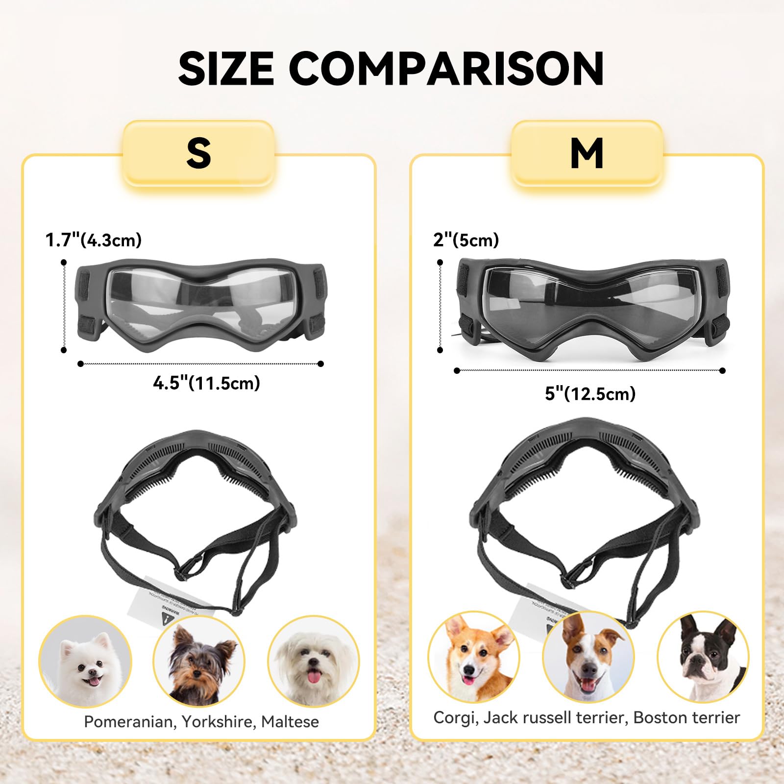 PETLESO chiot portant lunettes en voiture pour sécurité et confort