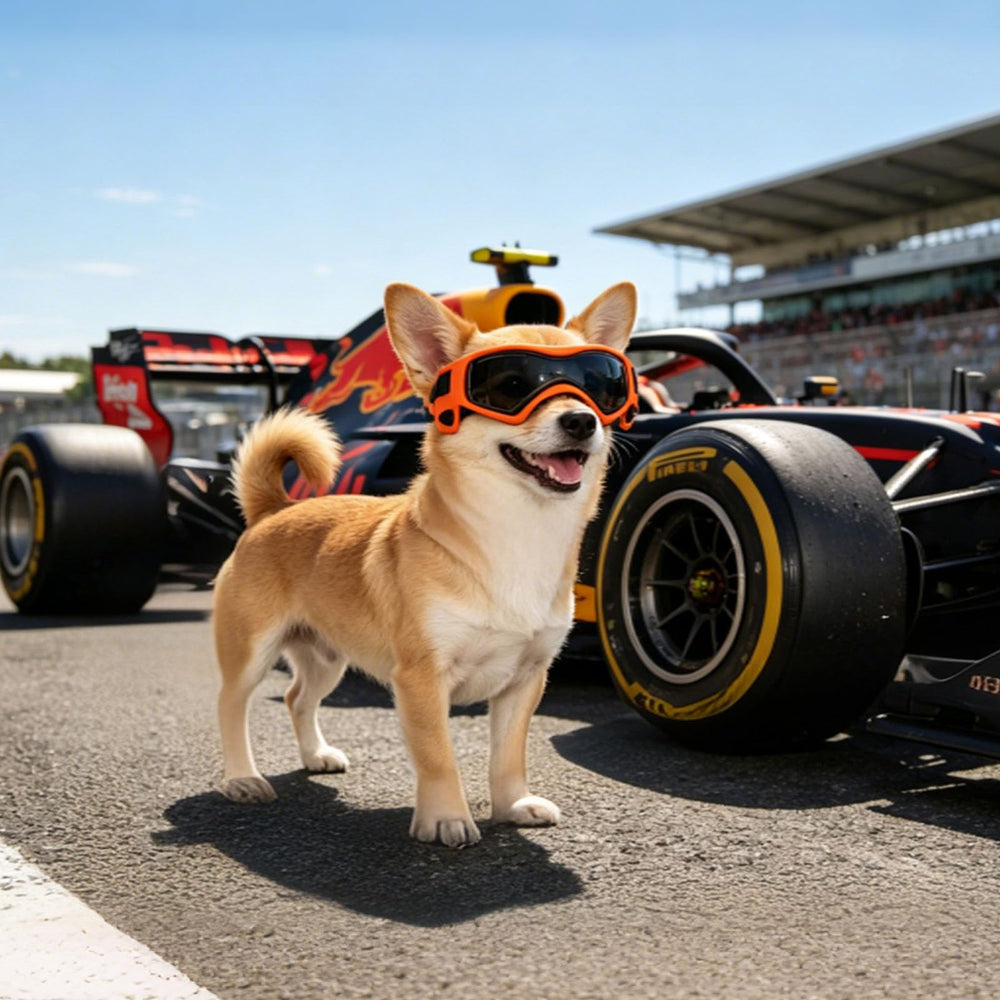 PETLESO chien en randonnée portant lunettes pour confort et visibilité