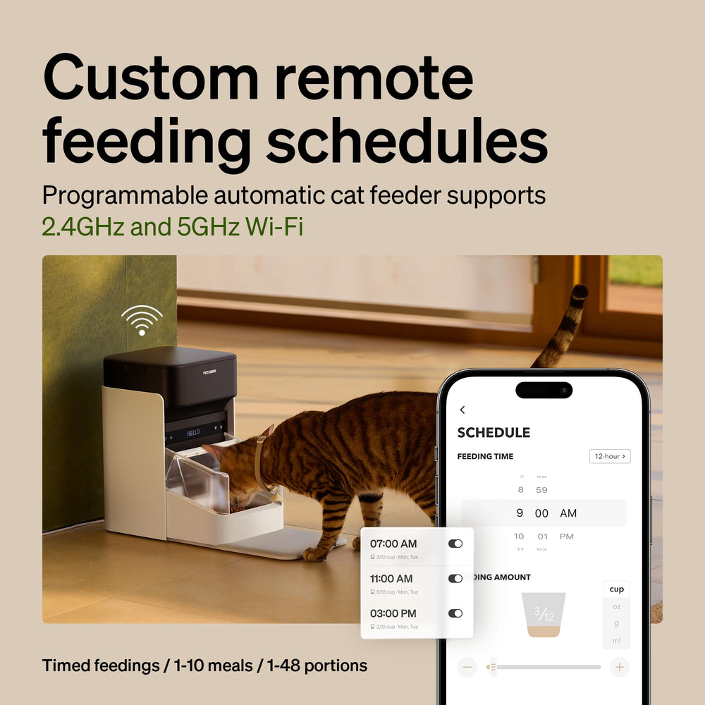 PETLIBRO deux chats identifiés utilisant les distributeurs pour repas séparés