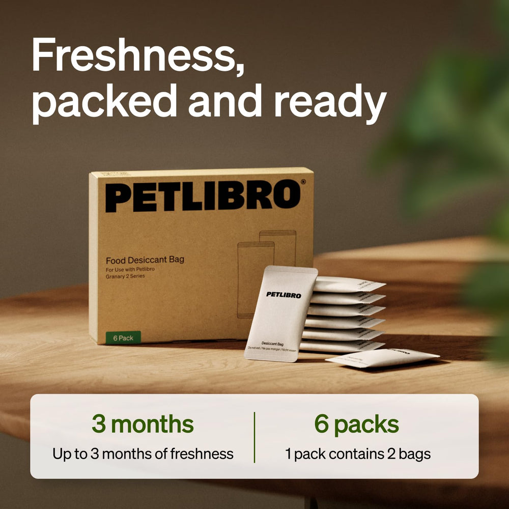 PETLIBRO sachets dans cuisine montrant protection des croquettes au quotidien