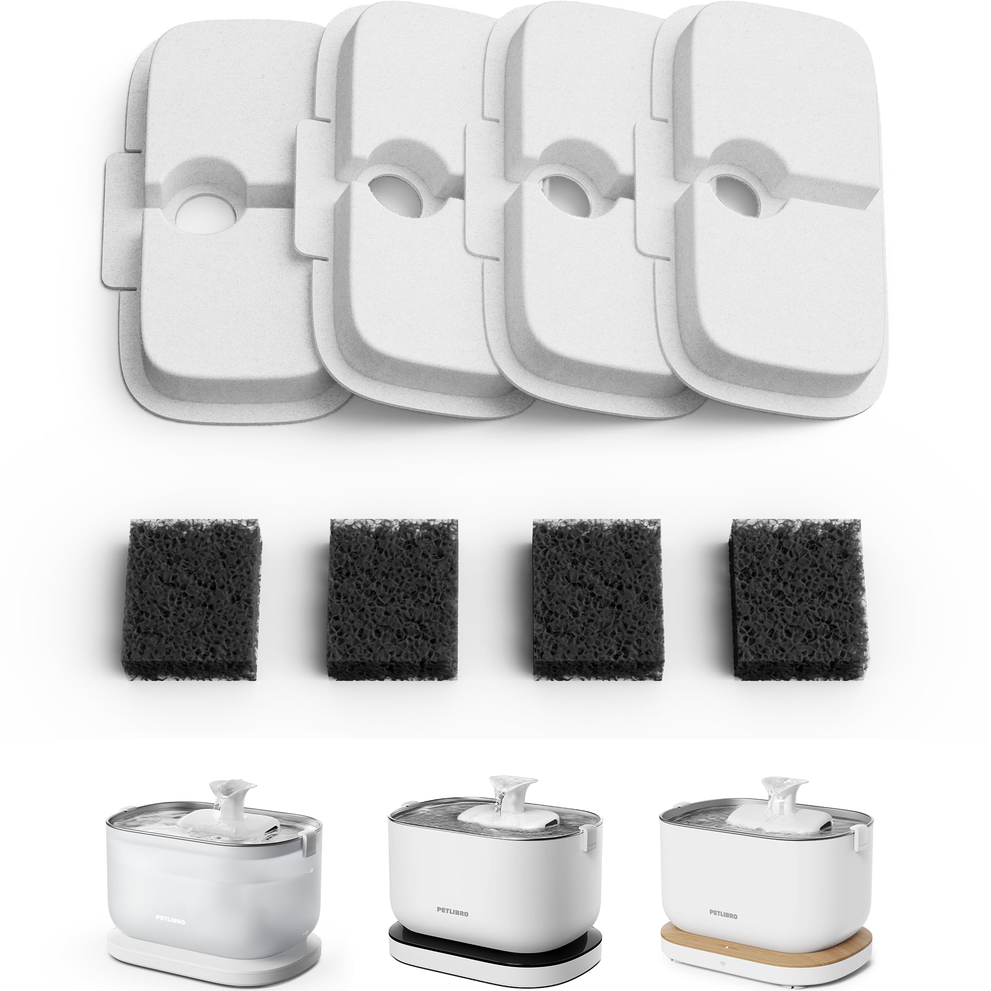 PETLIBRO packaging filtres montrant pack et compatibilité, assure tranquillité d'esprit