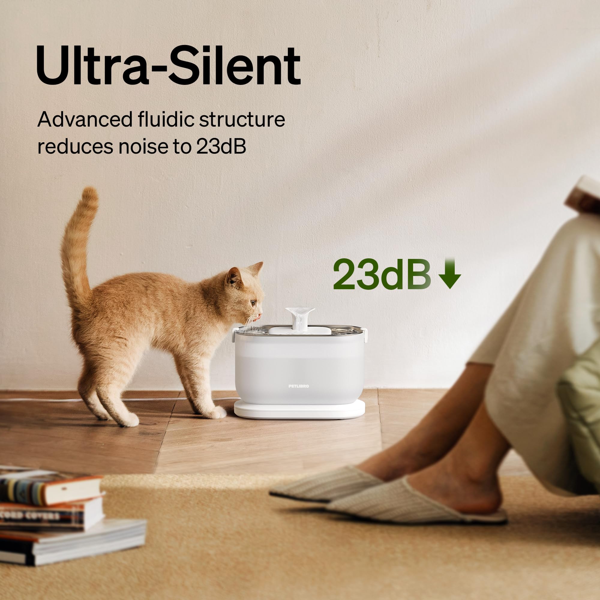 PETLIBRO eau en mode courant attire les chats et encourage boire