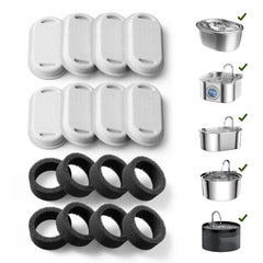 PETLIBRO pack 8 filtres face avant montrant les cartouches pour une eau propre