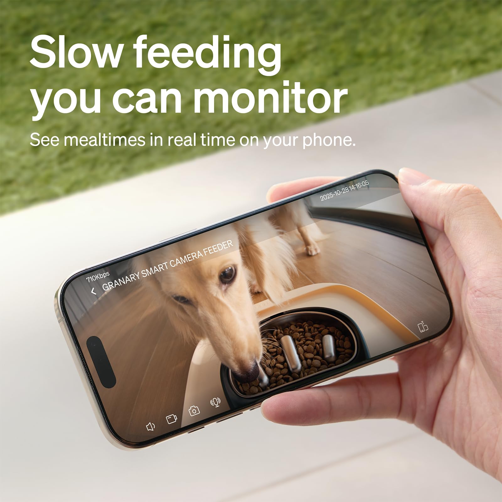 PETLIBRO réservoir 5L ouvert montrant herméticité, conserve croquettes fraîches
