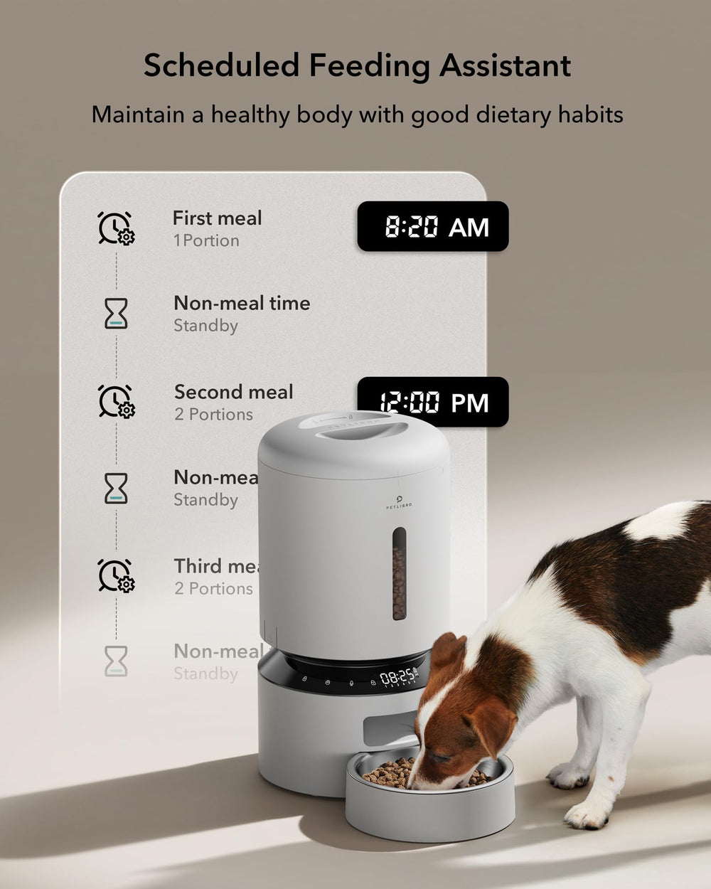 PETLIBRO gros plan du réservoir montrant texture durable et protection fraîcheur
