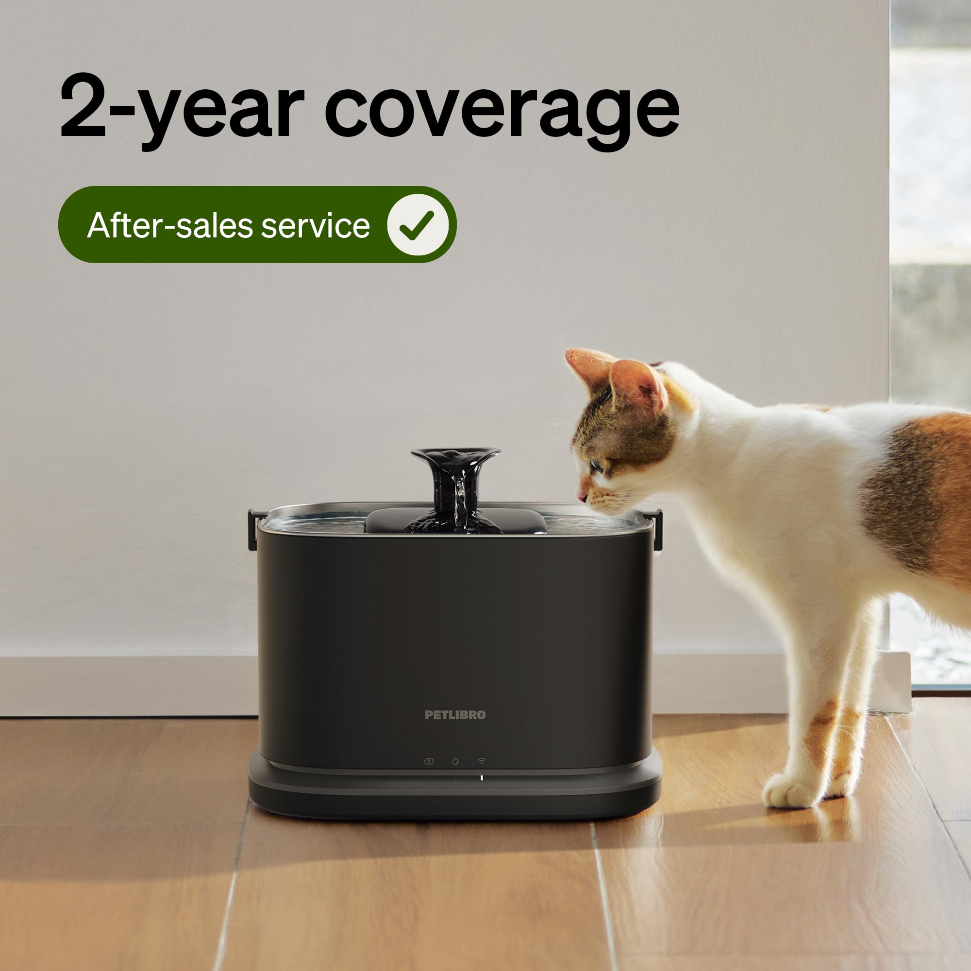 PETLIBRO fontaine et chat en cuisine illustrant hydratation attirante