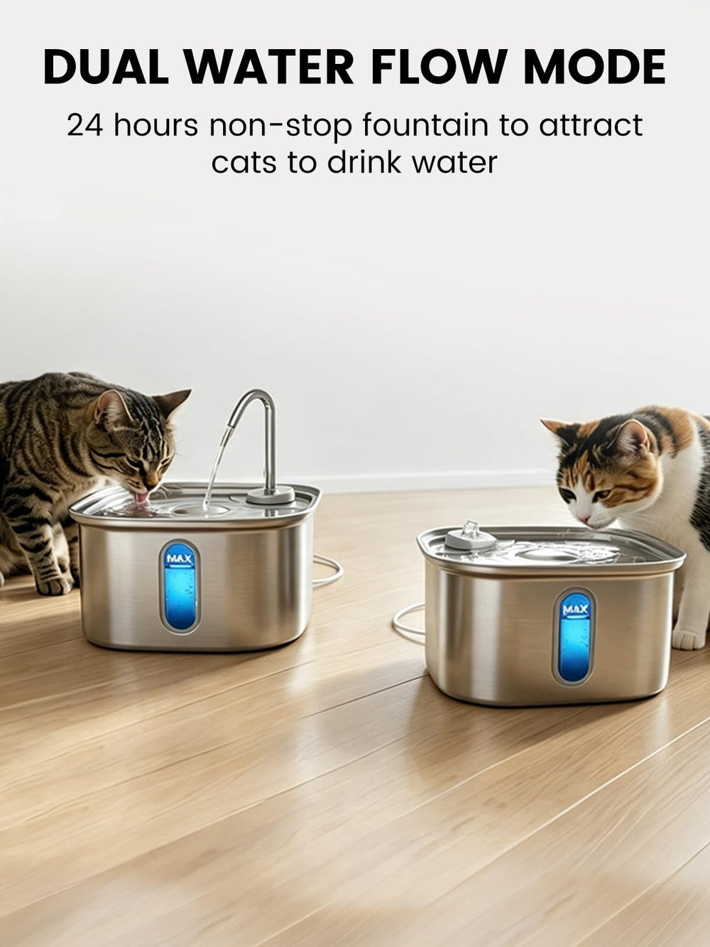 Petlipo fenêtre de niveau et LED allumée, visibilité du niveau d'eau jour et nuit