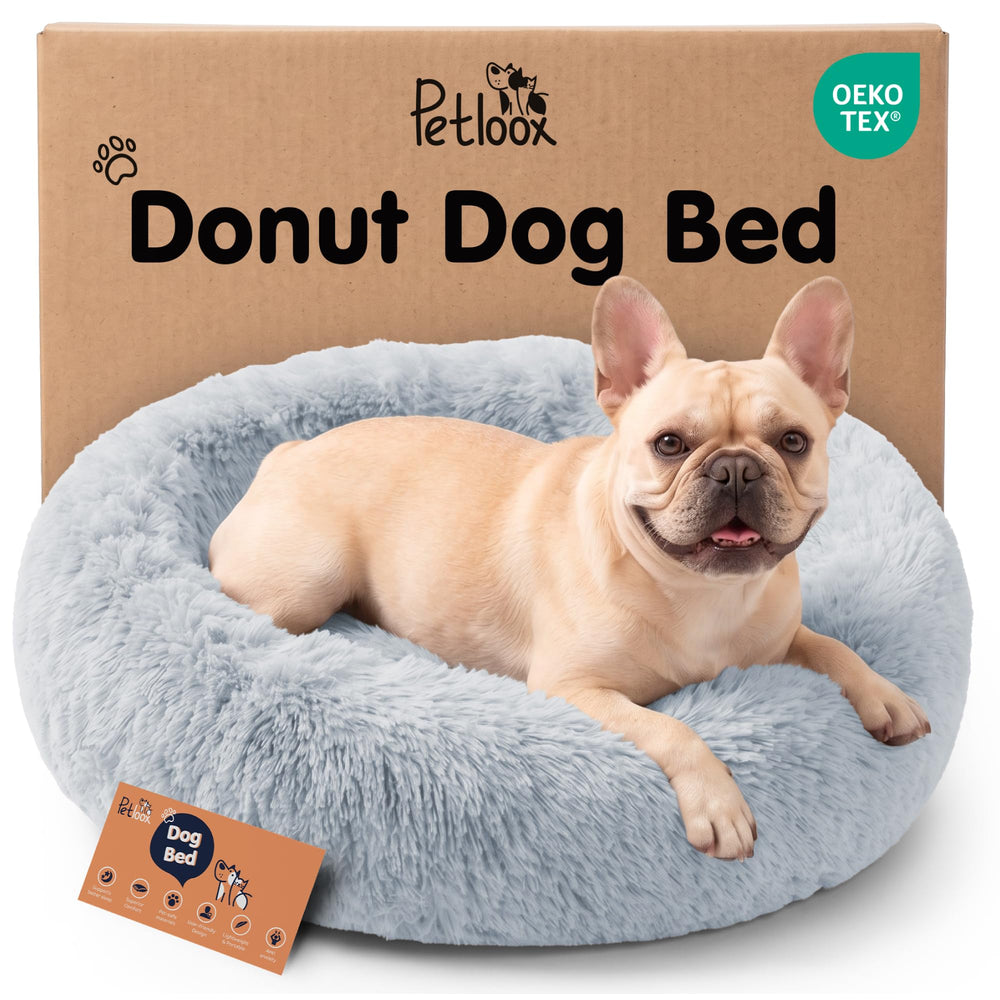 Petloox lit donut face avant montrant forme enveloppante pour confort