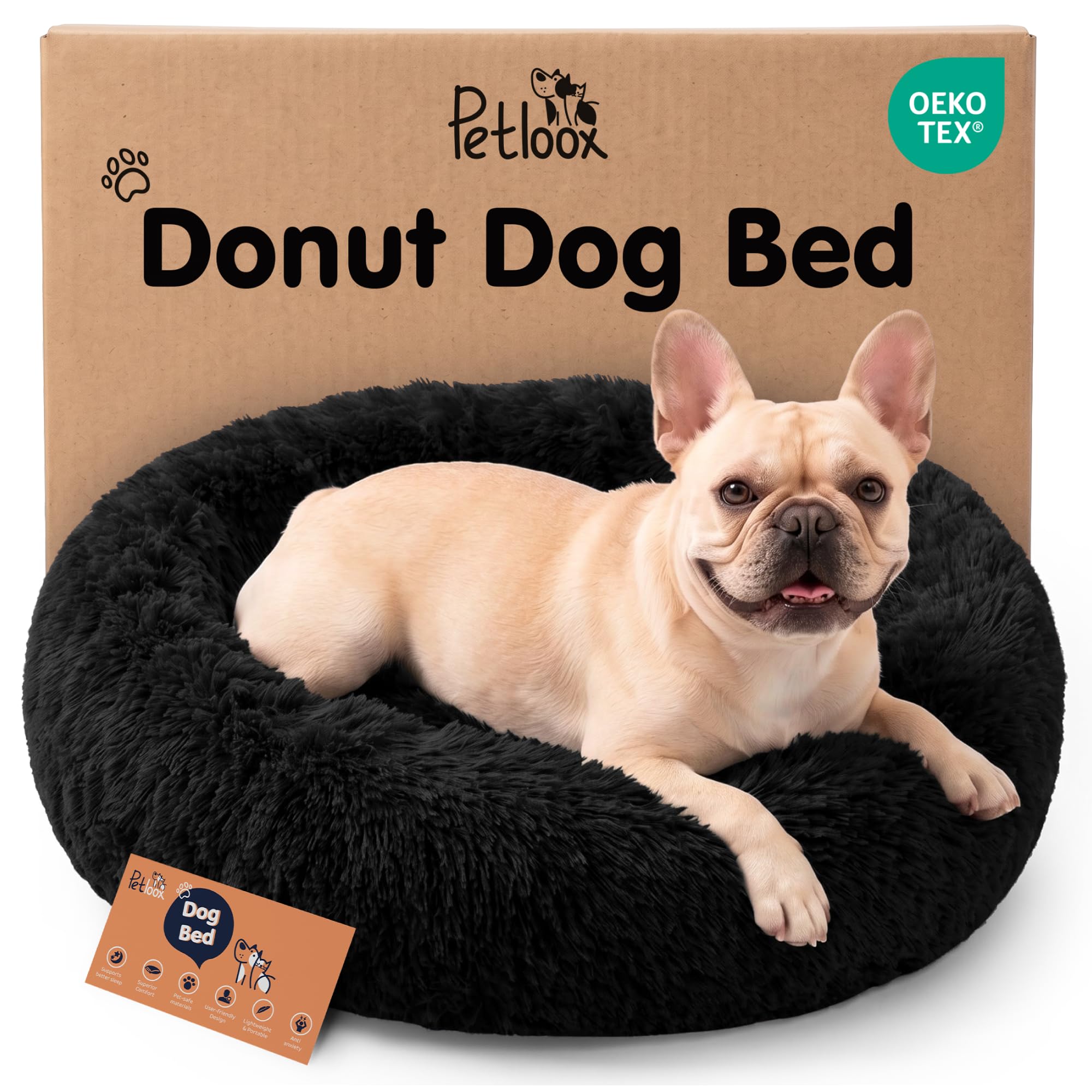 Petloox panier donut face avant montrant confort apaisant