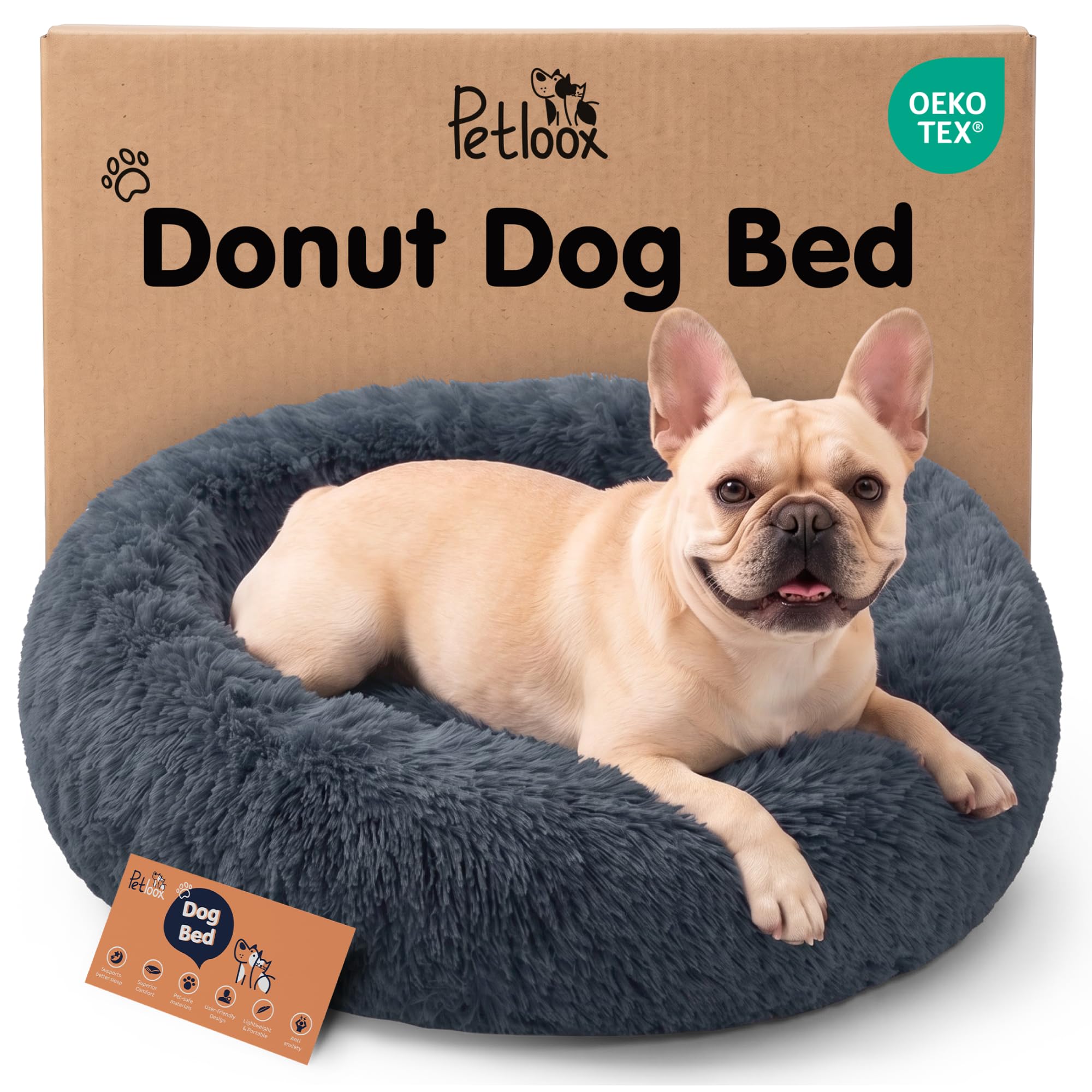 Petloox panier donut vue avant montrant un couchage accueillant
