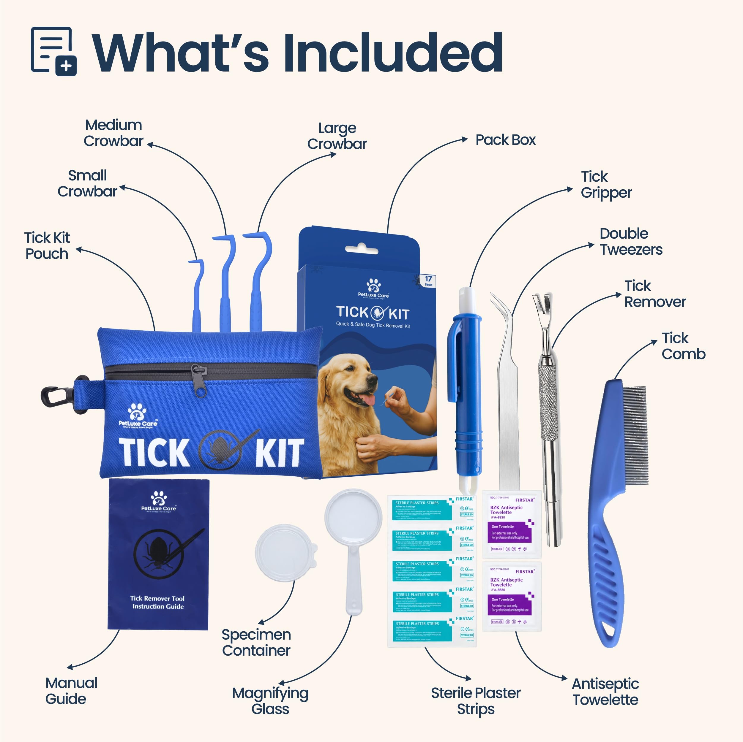 PetLuxe Care trois crochets de tailles différentes, adaptation précise