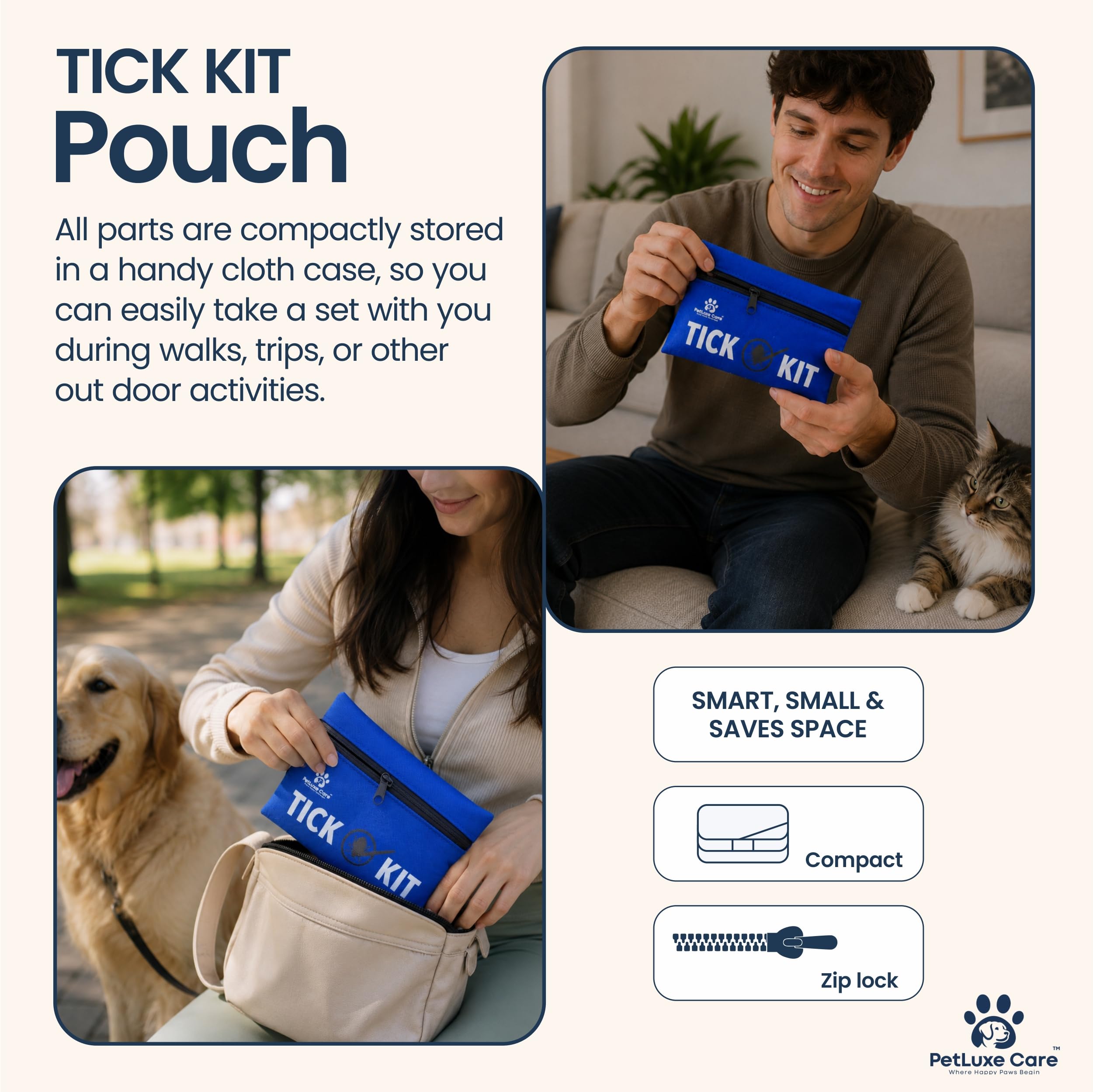 PetLuxe Care trousse zippée compacte, transport facile en randonnée
