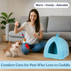 PETMAKER maison pour chat en usage, animal détendu et sécurisé