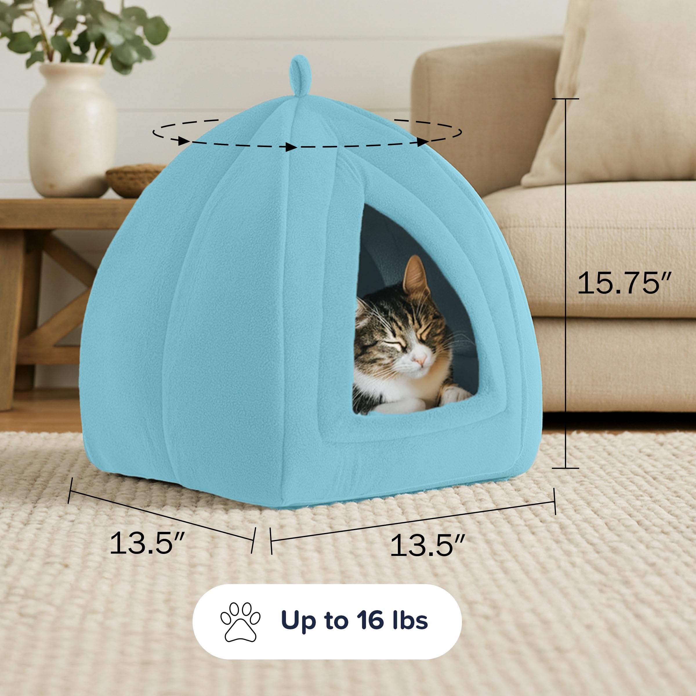 PETMAKER ouverture de la tente révélant l'espace intérieur douillet