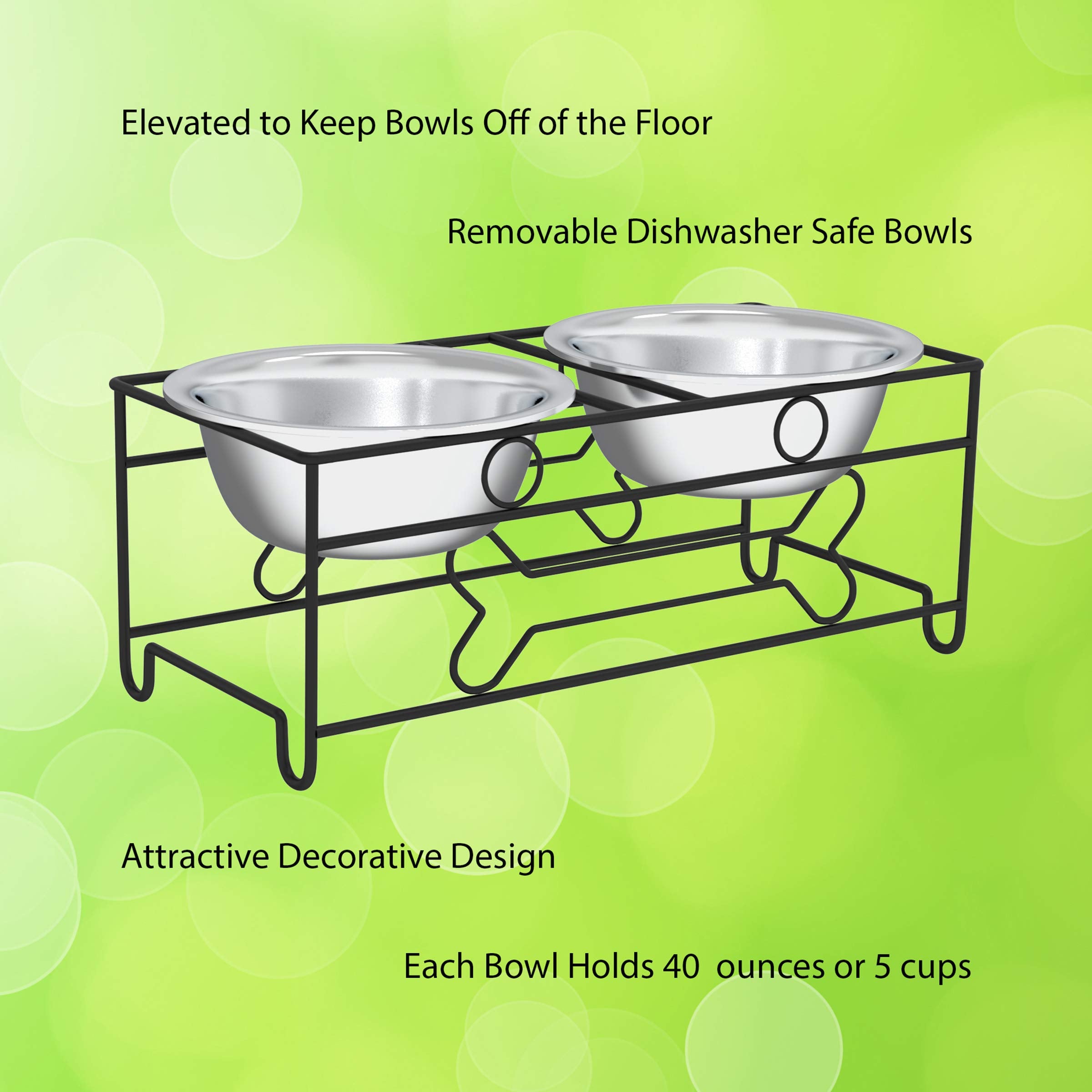 PETMAKER support décoratif avec bols en place, stabilité et style