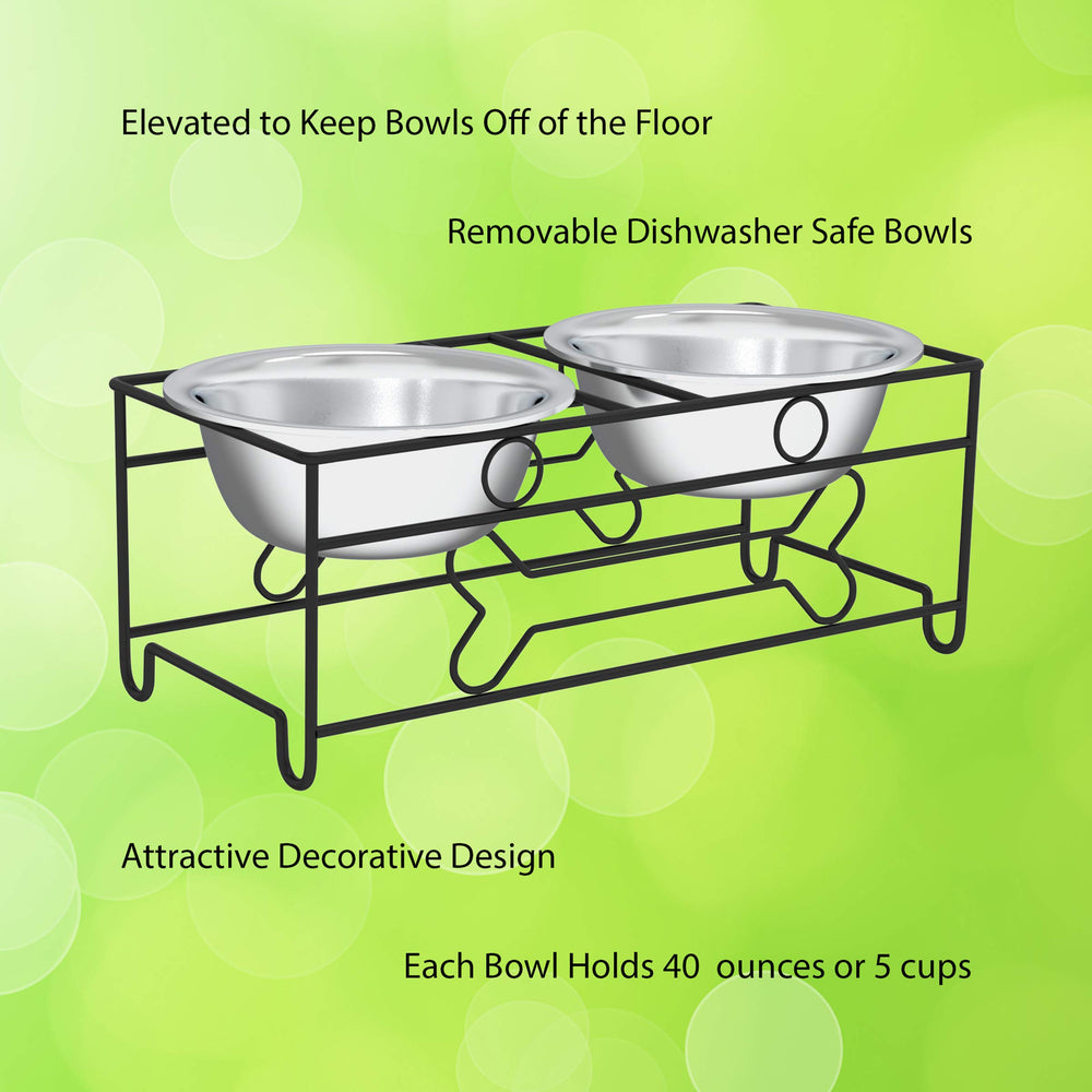 PETMAKER support décoratif avec bols en place, stabilité et style