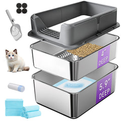 Petmarket bac en acier inoxydable vue avant, robustesse et hygiène