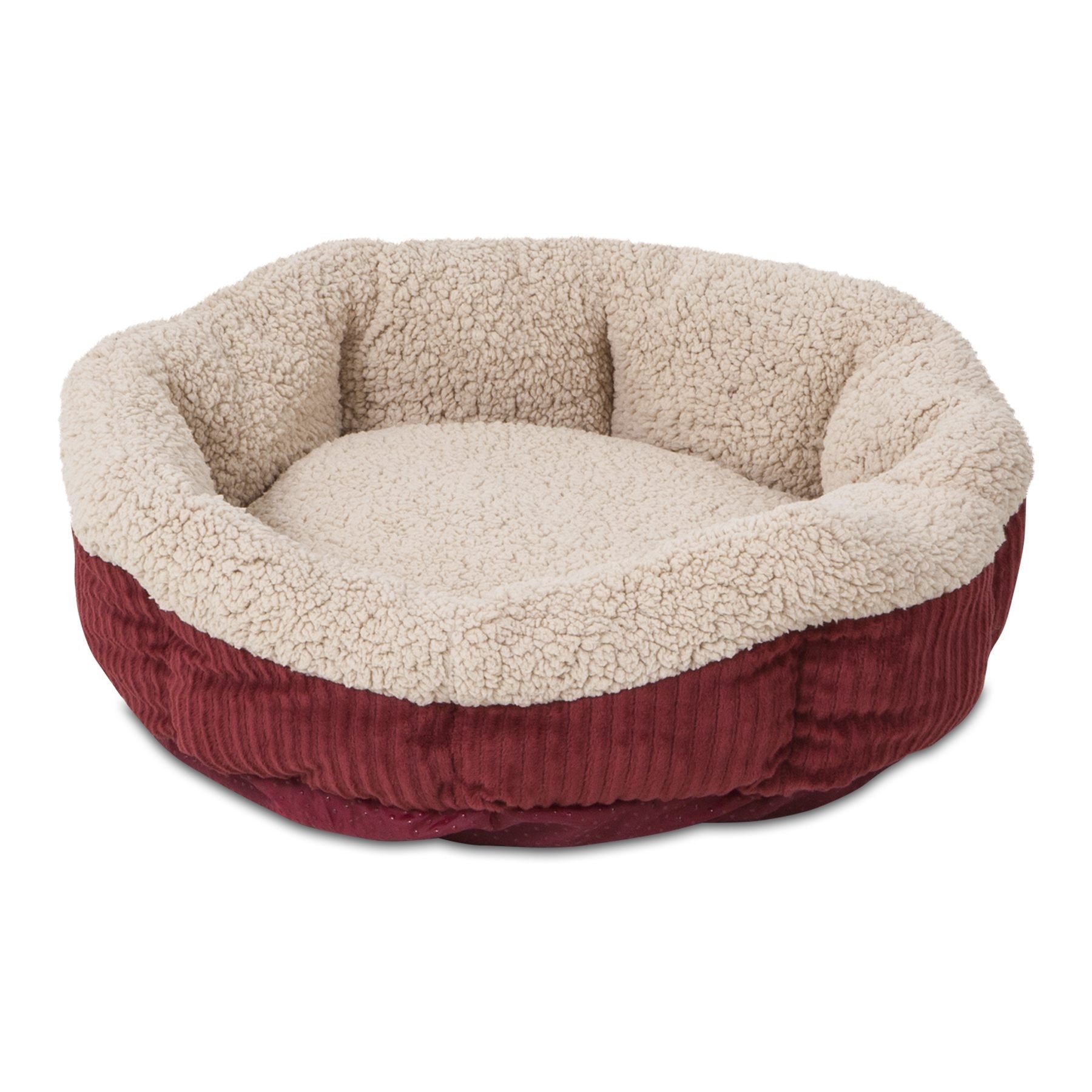 Petmate Aspen vue avant du panier barn red cream, confort immédiat pour animal